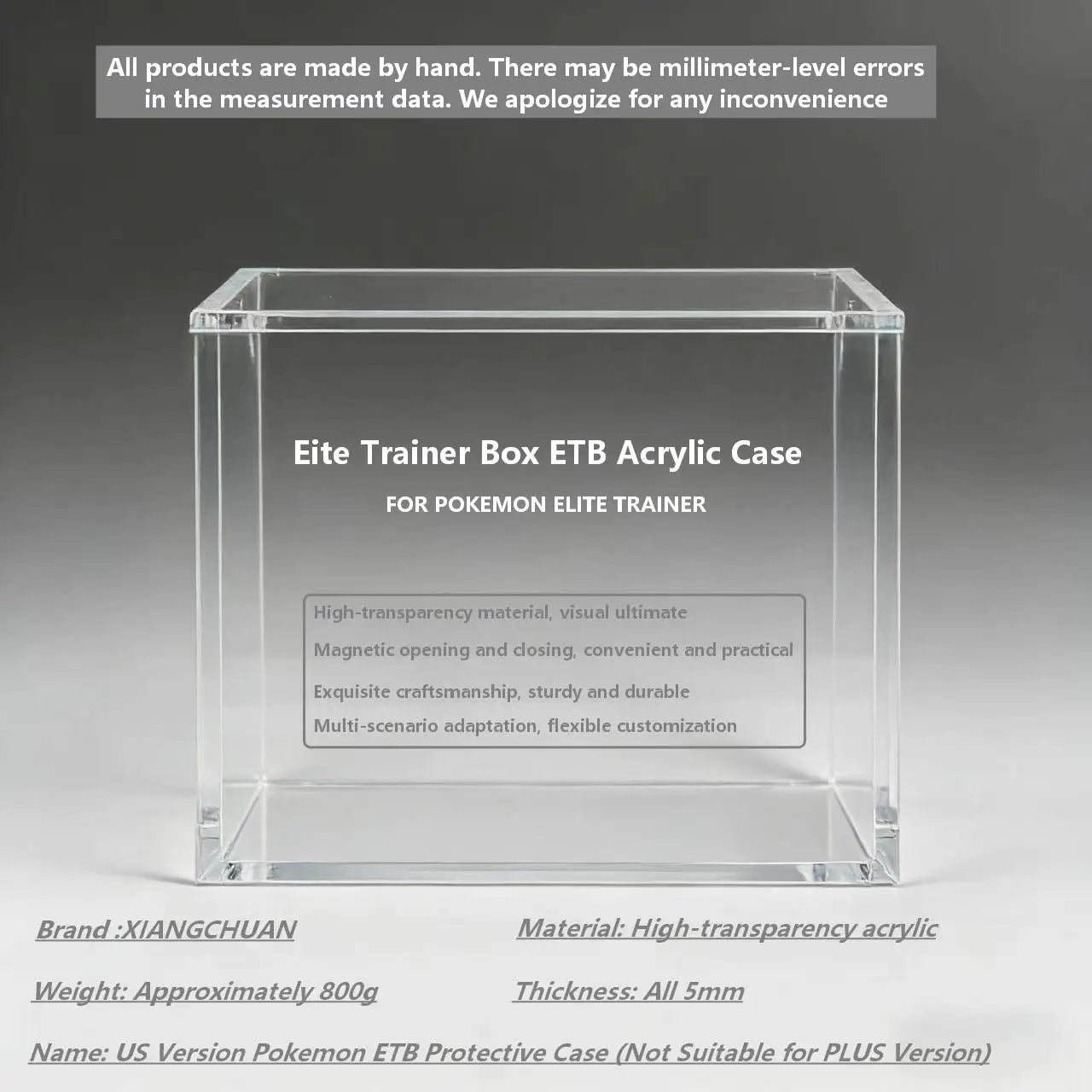 Premium Acrylic ETB Case for Pokémon Elite Trainer Boxes – Crystal Clear Protective Displa