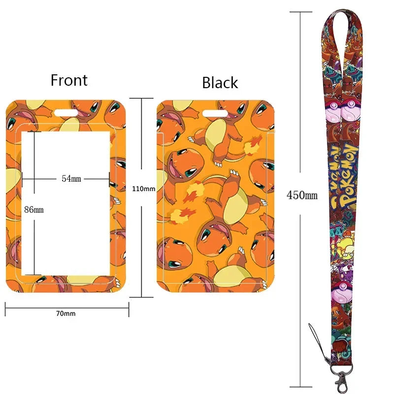 Anime Character Lanyard & Card Holder Set — Stained Glass Art Style | Multiple Variants