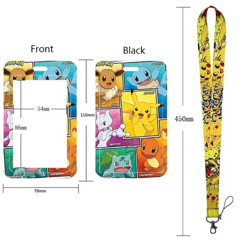 Anime Character Lanyard & Card Holder Set — Stained Glass Art Style | Multiple Variants