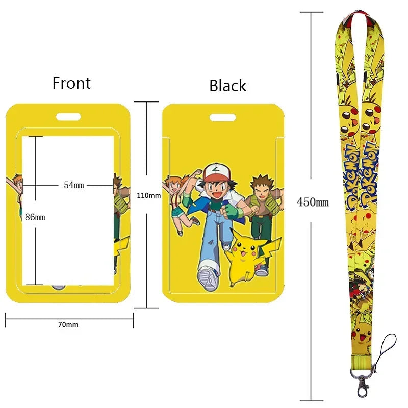 Anime Character Lanyard & Card Holder Set — Stained Glass Art Style | Multiple Variants