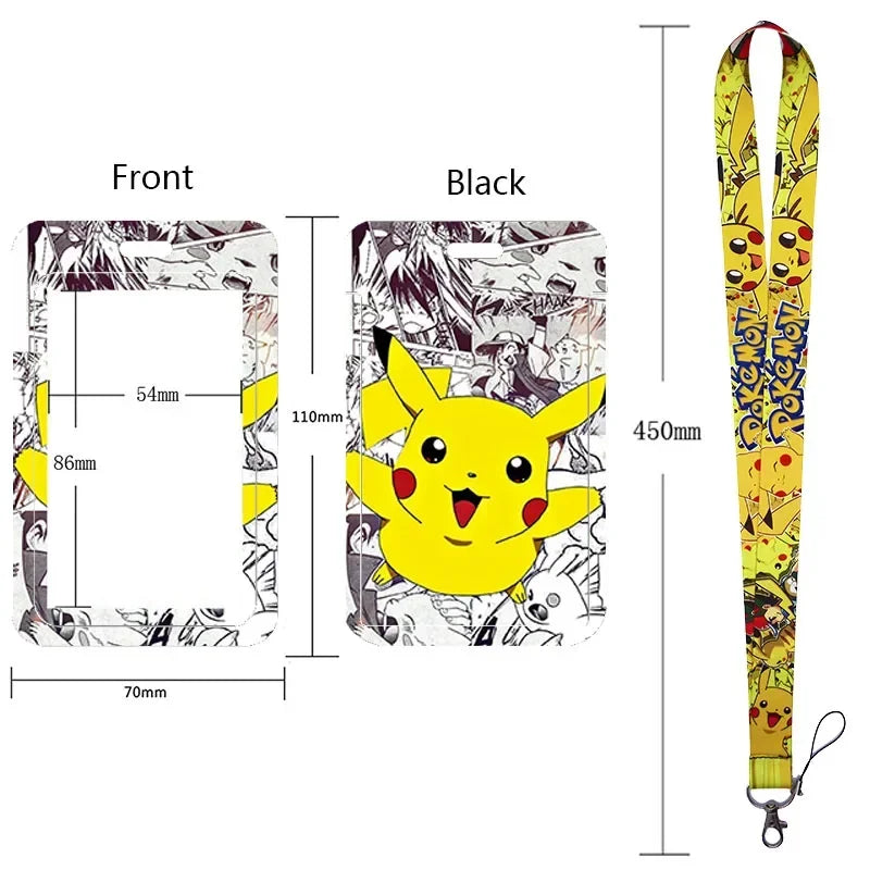 Anime Character Lanyard & Card Holder Set — Stained Glass Art Style | Multiple Variants