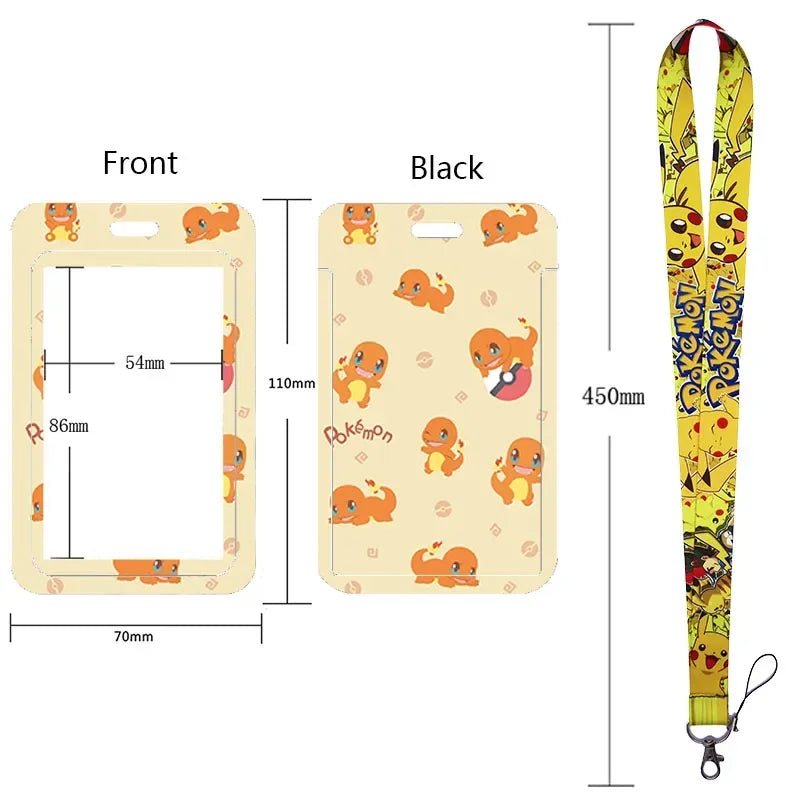 Anime Character Lanyard & Card Holder Set — Stained Glass Art Style | Multiple Variants