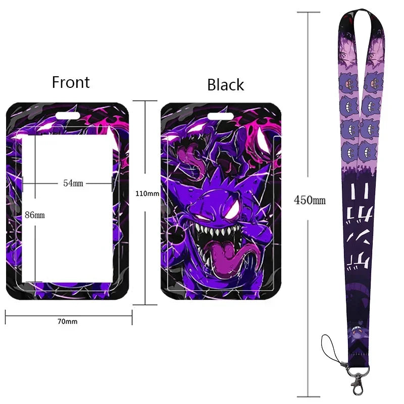 Anime Character Lanyard & Card Holder Set — Stained Glass Art Style | Multiple Variants
