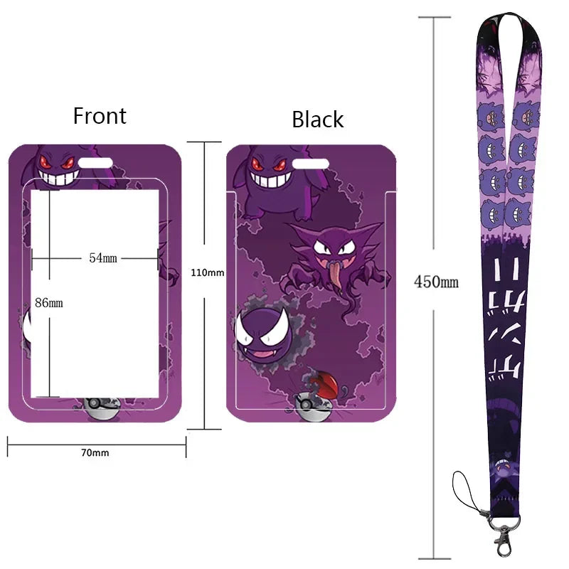 Anime Character Lanyard & Card Holder Set — Stained Glass Art Style | Multiple Variants
