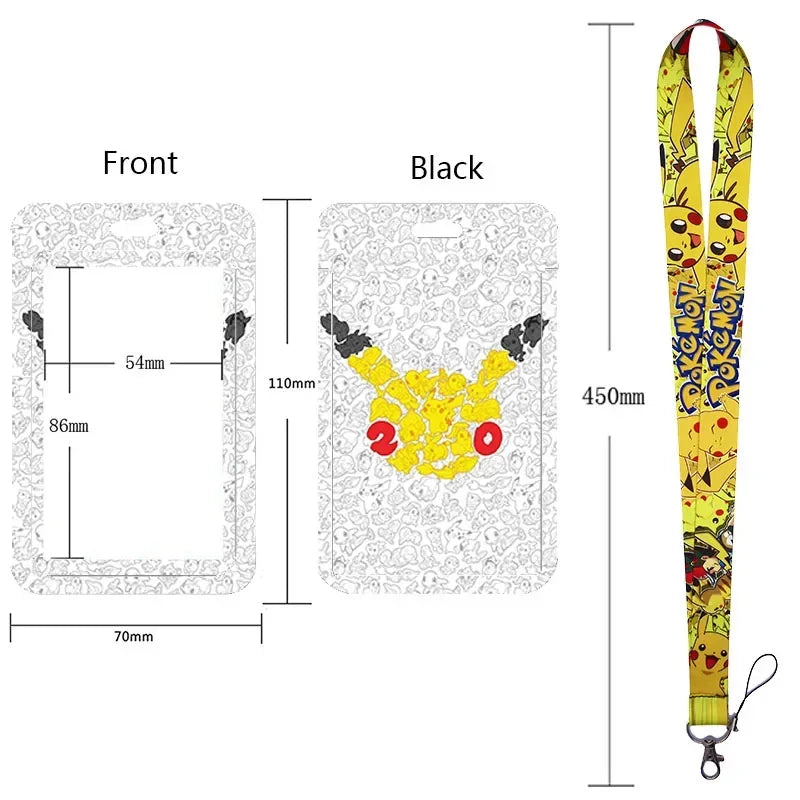 Anime Character Lanyard & Card Holder Set — Stained Glass Art Style | Multiple Variants