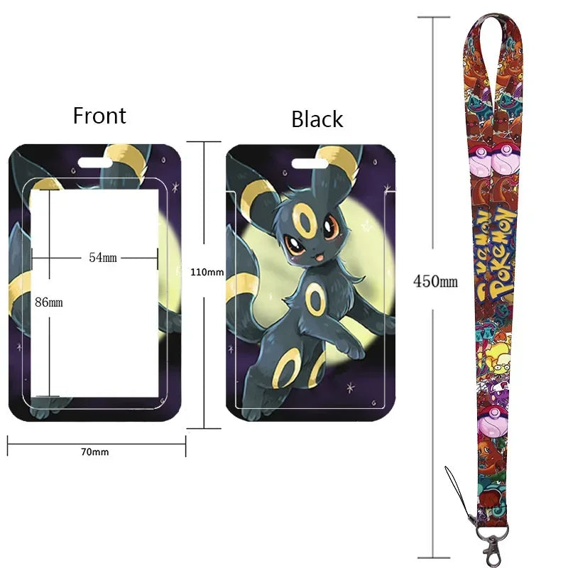 Anime Character Lanyard & Card Holder Set — Stained Glass Art Style | Multiple Variants