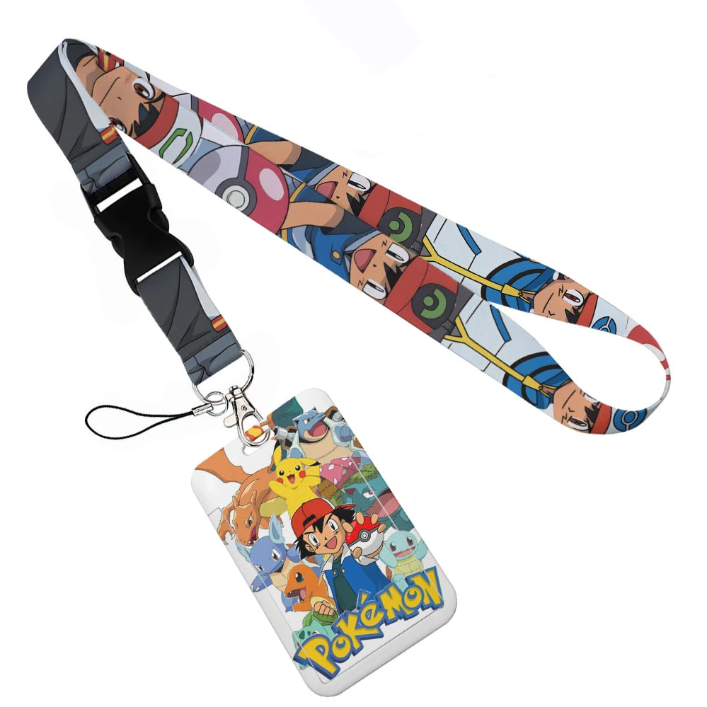Anime Character Lanyard with Sliding Card Holder — Quick Release | Holds 2 Cards