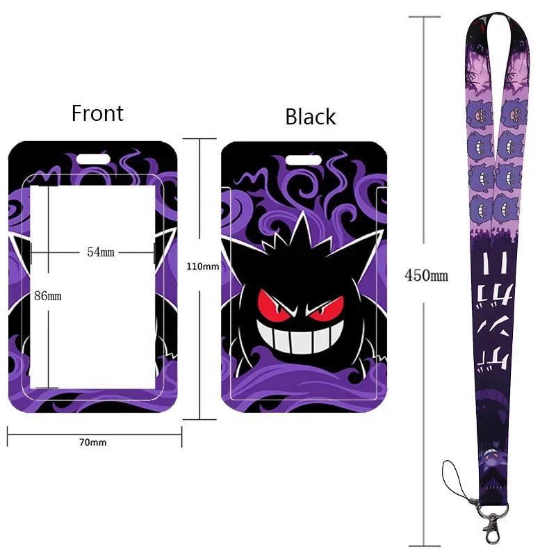 Anime Character Lanyard & Card Holder Set — Stained Glass Art Style | Multiple Variants