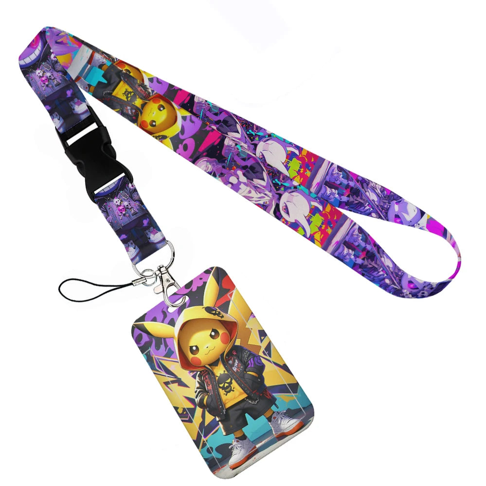 Anime Character Lanyard with Sliding Card Holder — Quick Release | Holds 2 Cards