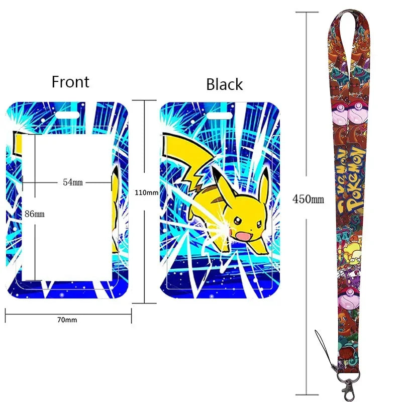 Anime Character Lanyard & Card Holder Set — Stained Glass Art Style | Multiple Variants