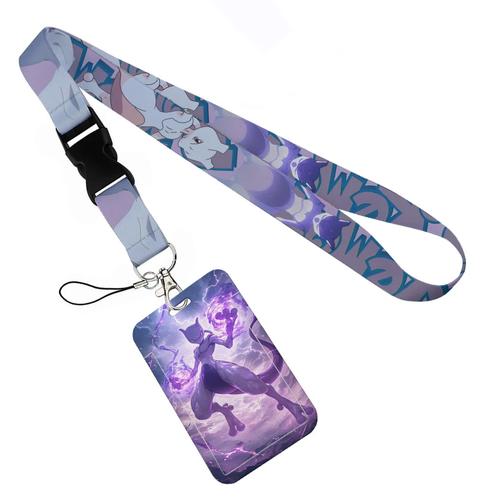 Anime Character Lanyard with Sliding Card Holder — Quick Release | Holds 2 Cards