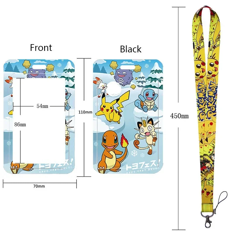 Anime Character Lanyard & Card Holder Set — Stained Glass Art Style | Multiple Variants