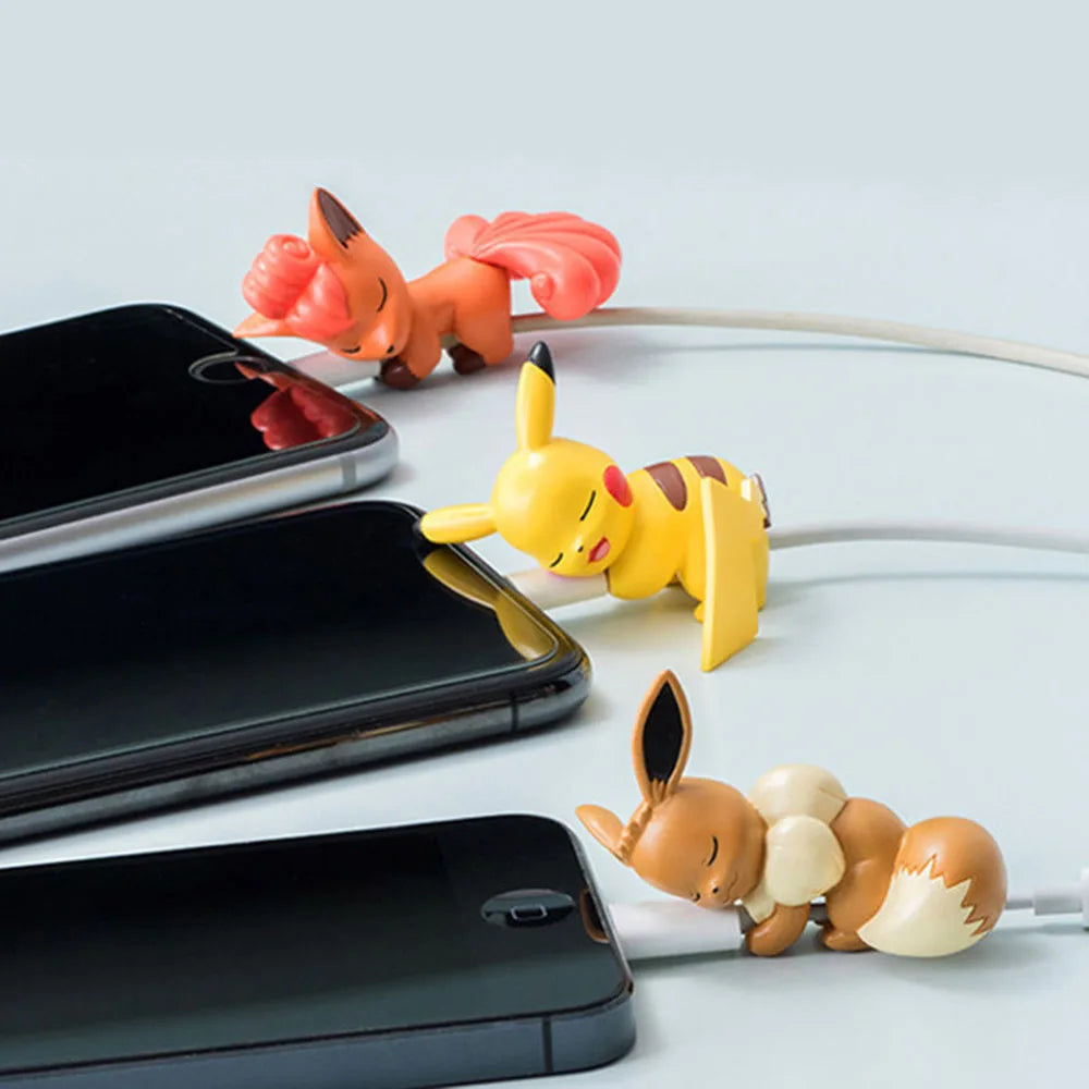 Kawaii Anime Character Cable Protector — Sleeping Figure Cord Saver | Multiple Variants
