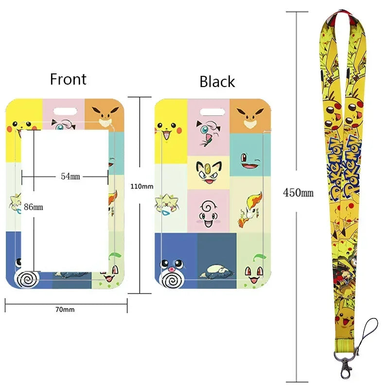 Anime Character Lanyard & Card Holder Set — Stained Glass Art Style | Multiple Variants