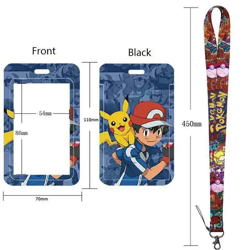 Anime Character Lanyard & Card Holder Set — Stained Glass Art Style | Multiple Variants
