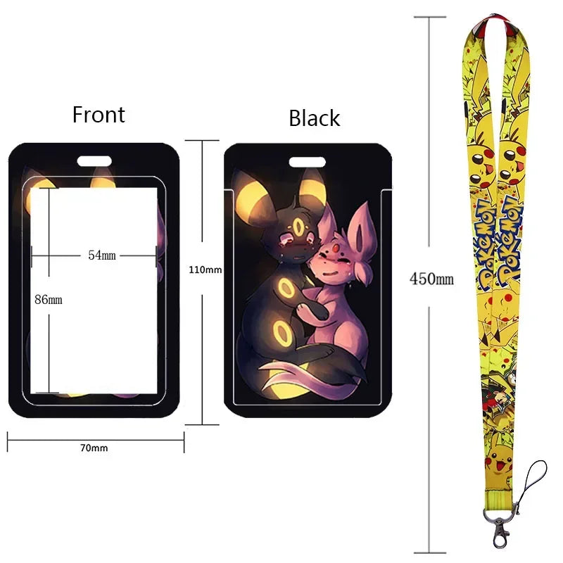 Anime Character Lanyard & Card Holder Set — Stained Glass Art Style | Multiple Variants