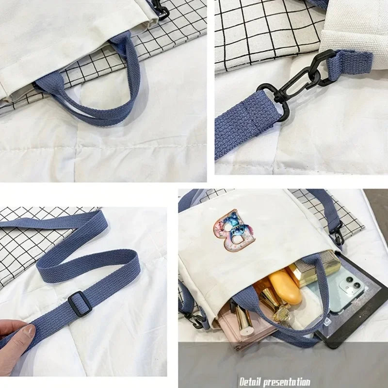 Kawaii Anime Character Canvas Tote Bag — Crossbody & Top Handle | Multiple Variants