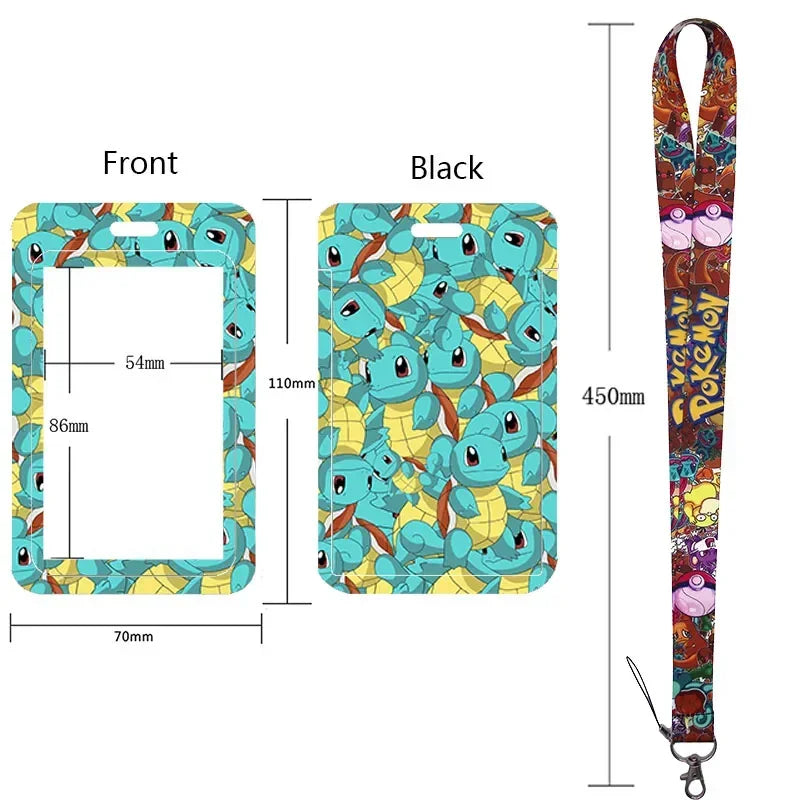 Anime Character Lanyard & Card Holder Set — Stained Glass Art Style | Multiple Variants