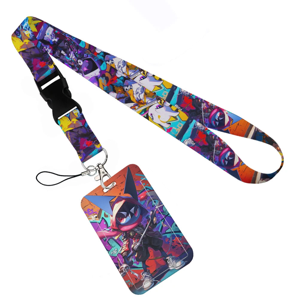 Anime Character Lanyard with Sliding Card Holder — Quick Release | Holds 2 Cards