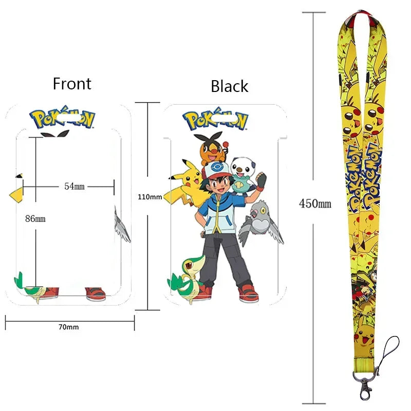 Anime Character Lanyard & Card Holder Set — Stained Glass Art Style | Multiple Variants