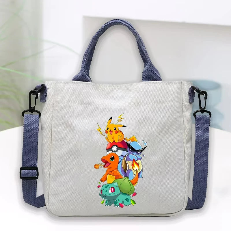 Kawaii Anime Character Canvas Tote Bag — Crossbody & Top Handle | Multiple Variants