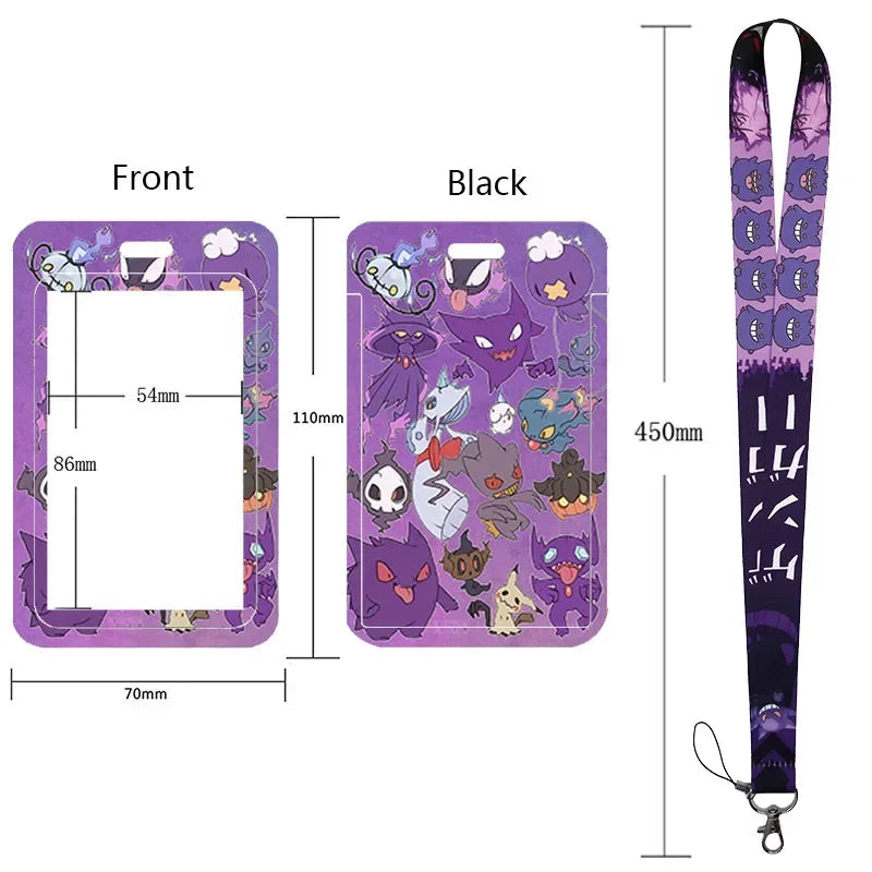 Anime Character Lanyard & Card Holder Set — Stained Glass Art Style | Multiple Variants