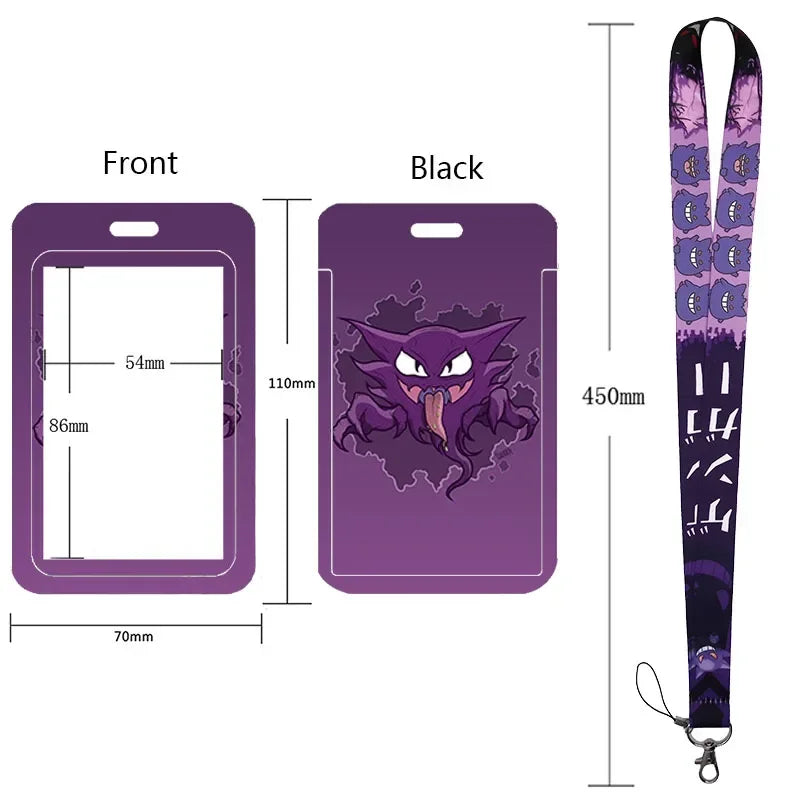 Anime Character Lanyard & Card Holder Set — Stained Glass Art Style | Multiple Variants