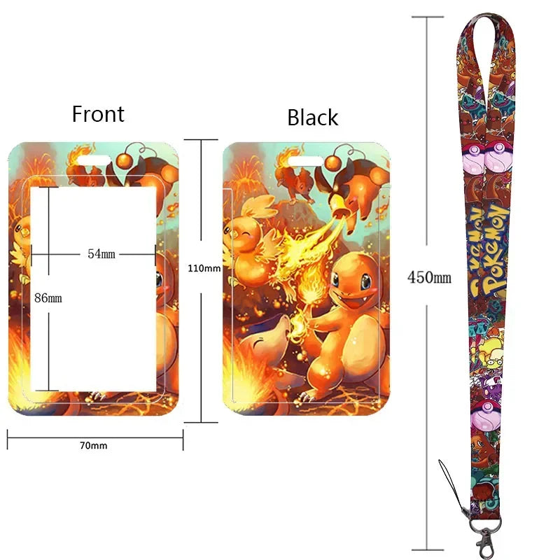 Anime Character Lanyard & Card Holder Set — Stained Glass Art Style | Multiple Variants
