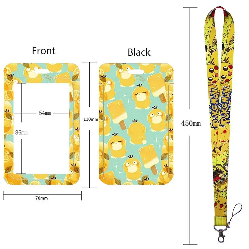 Anime Character Lanyard & Card Holder Set — Stained Glass Art Style | Multiple Variants