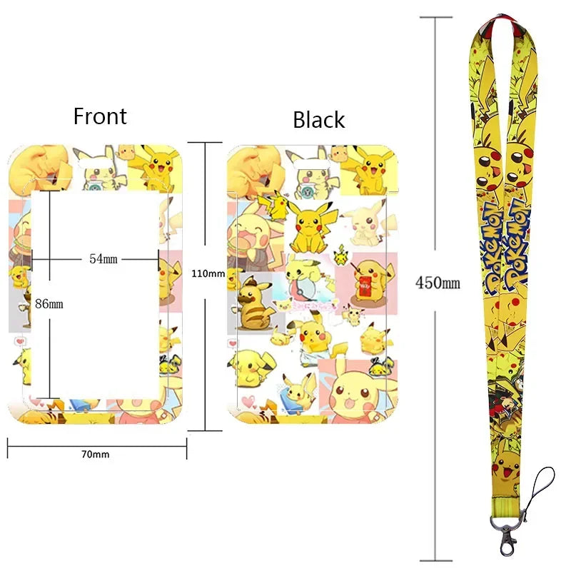 Anime Character Lanyard & Card Holder Set — Stained Glass Art Style | Multiple Variants