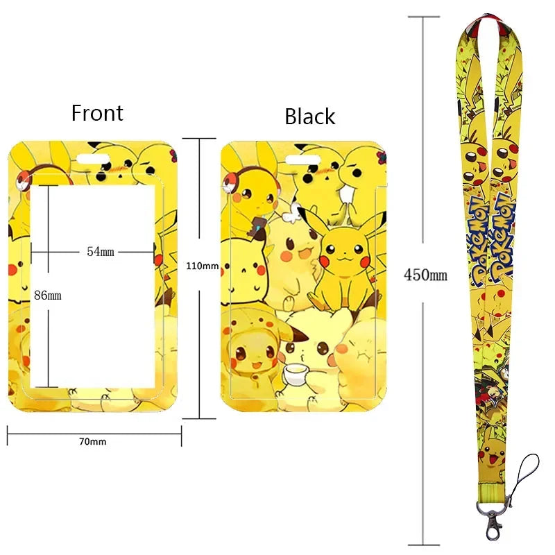 Anime Character Lanyard & Card Holder Set — Stained Glass Art Style | Multiple Variants