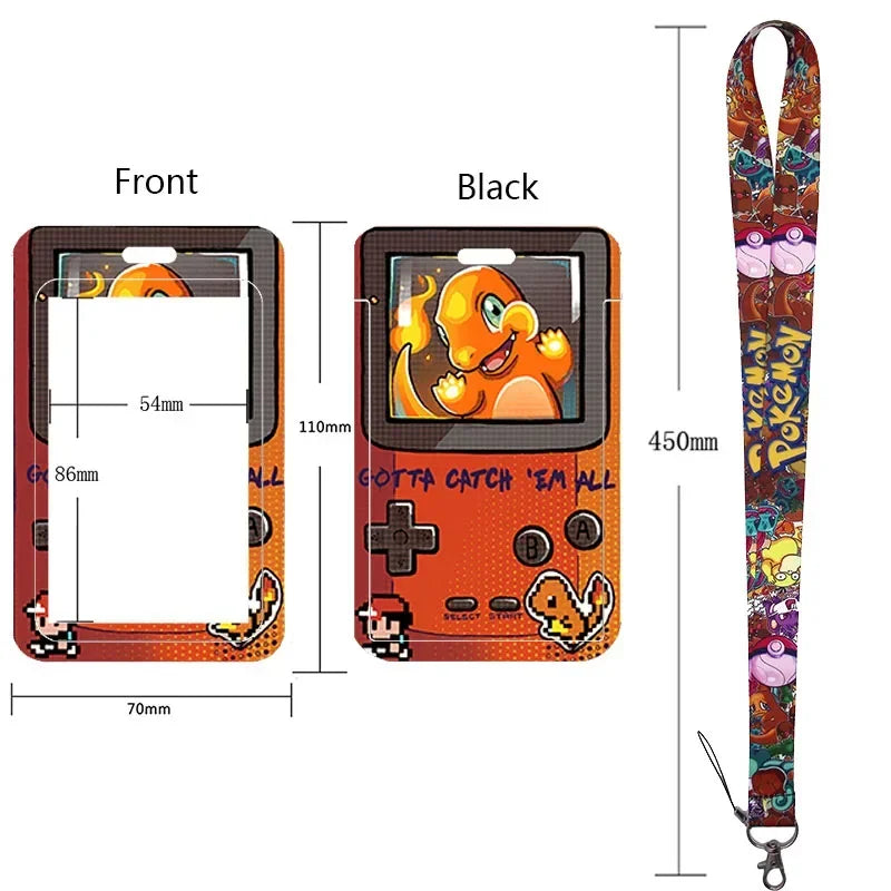 Anime Character Lanyard & Card Holder Set — Stained Glass Art Style | Multiple Variants