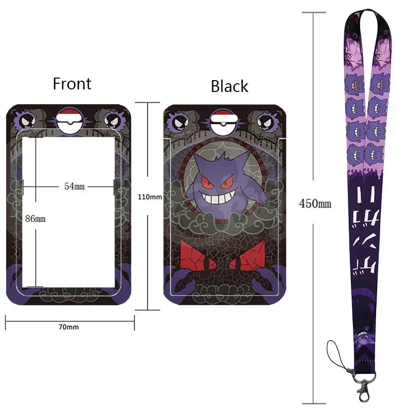 Anime Character Lanyard & Card Holder Set — Stained Glass Art Style | Multiple Variants