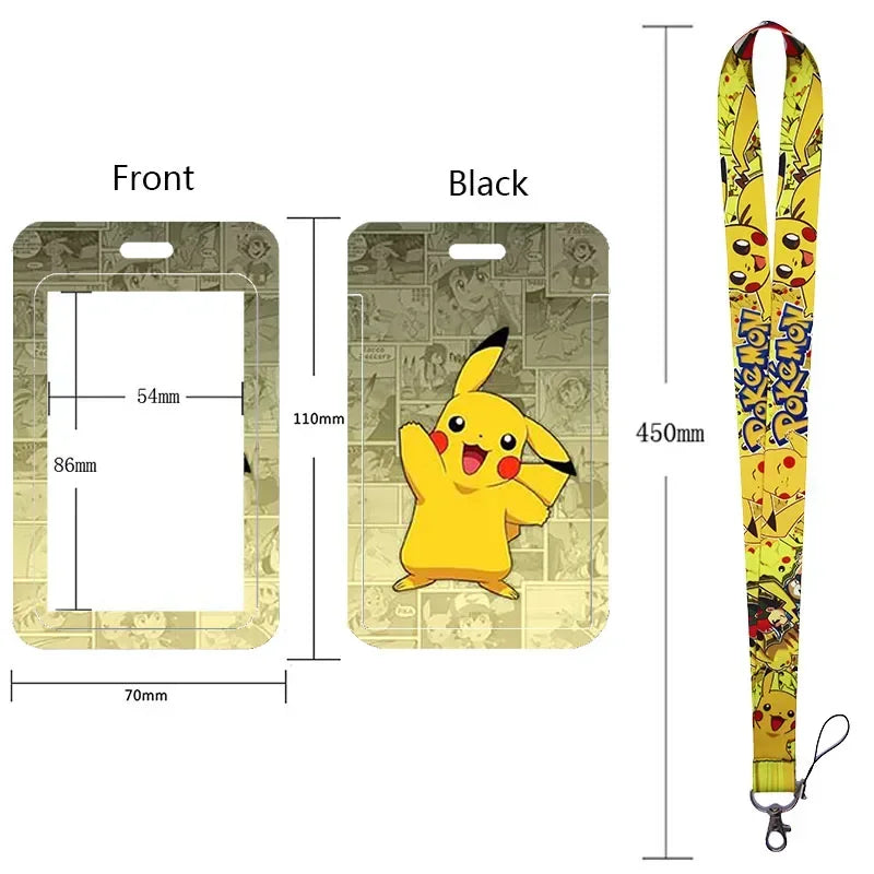 Anime Character Lanyard & Card Holder Set — Stained Glass Art Style | Multiple Variants