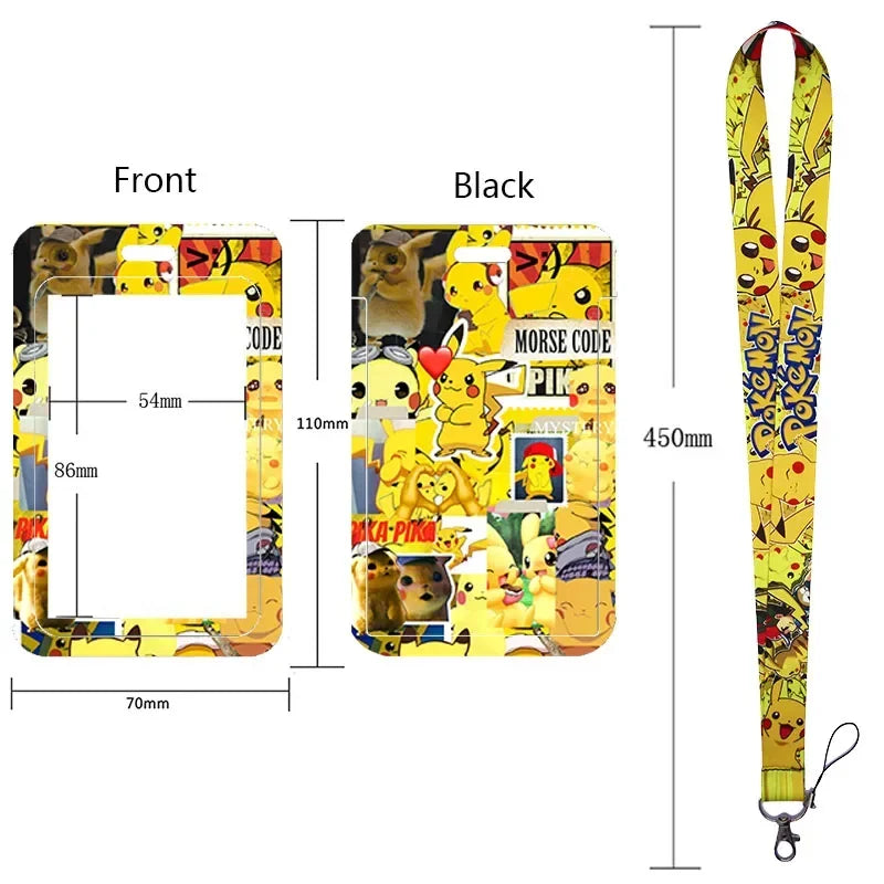 Anime Character Lanyard & Card Holder Set — Stained Glass Art Style | Multiple Variants