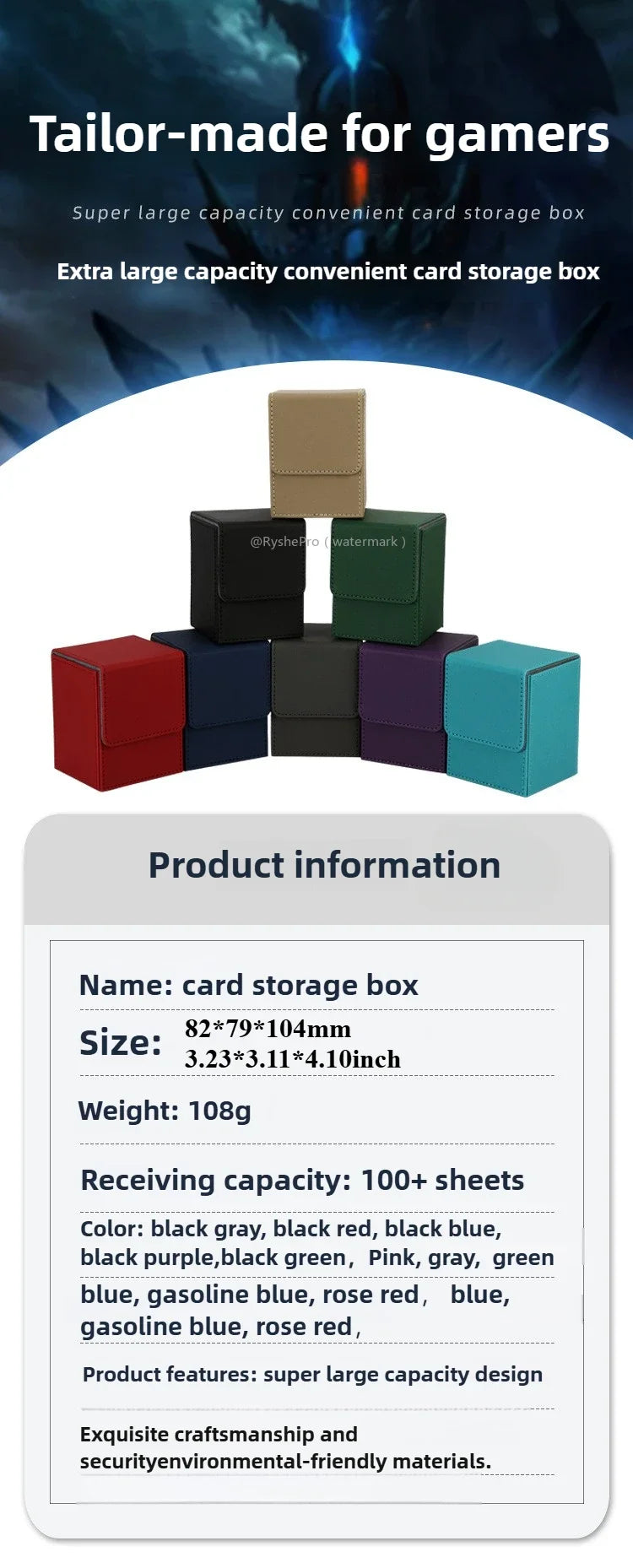 Card Deck Boxes 100 Count — Available in Multiple Colors