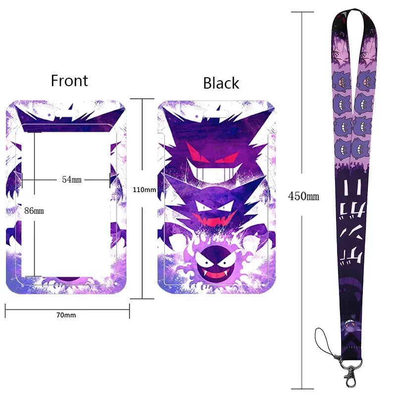 Anime Character Lanyard & Card Holder Set — Stained Glass Art Style | Multiple Variants