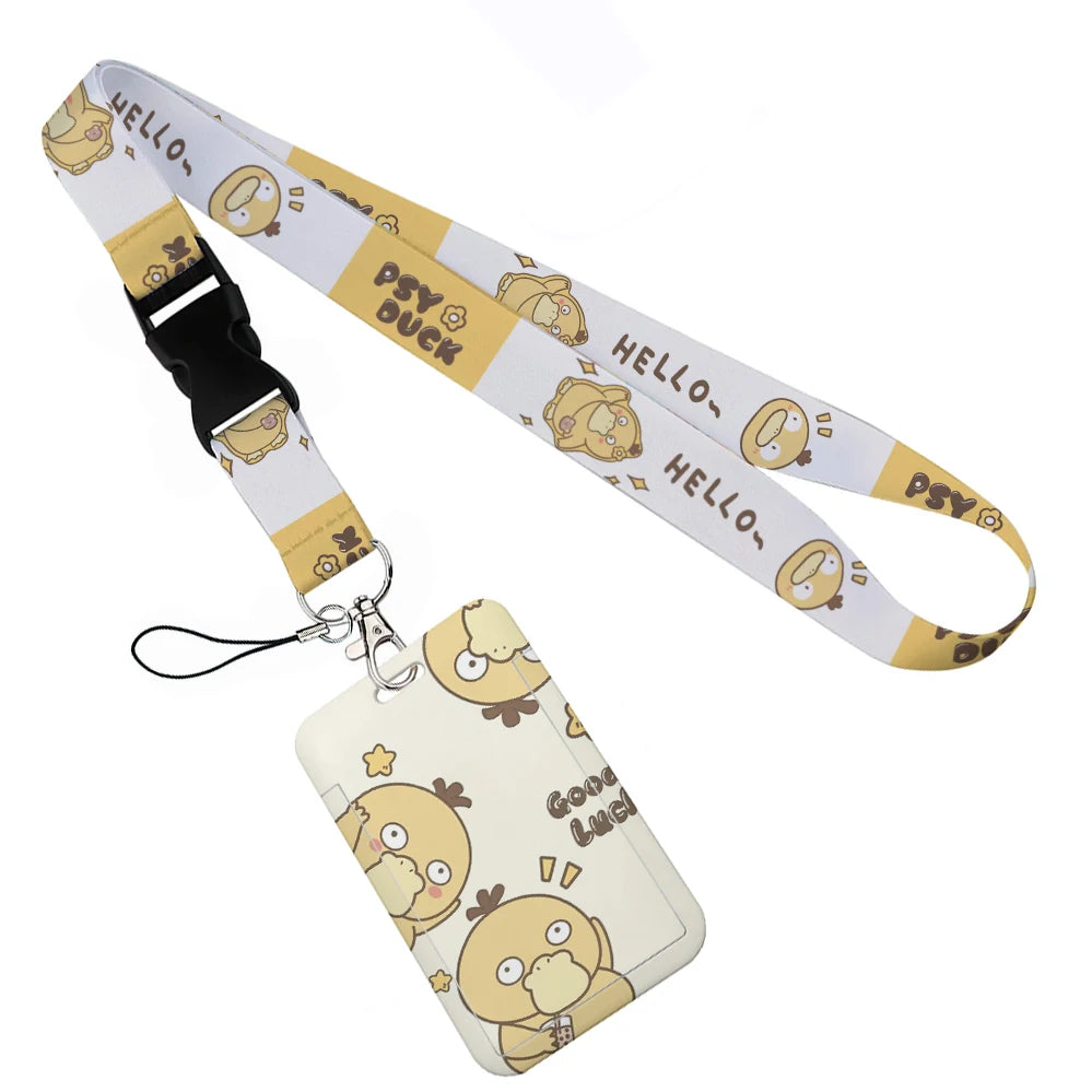 Anime Character Lanyard with Sliding Card Holder — Quick Release | Holds 2 Cards