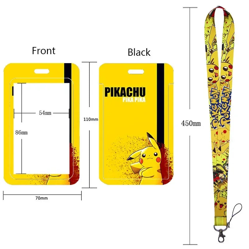 Anime Character Lanyard & Card Holder Set — Stained Glass Art Style | Multiple Variants