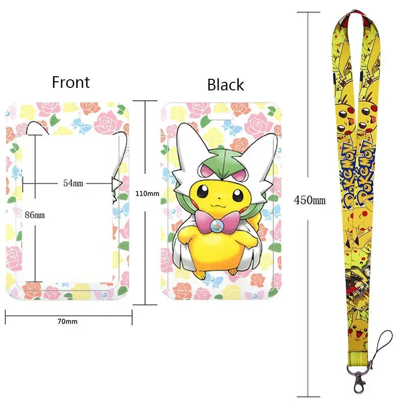 Anime Character Lanyard & Card Holder Set — Stained Glass Art Style | Multiple Variants