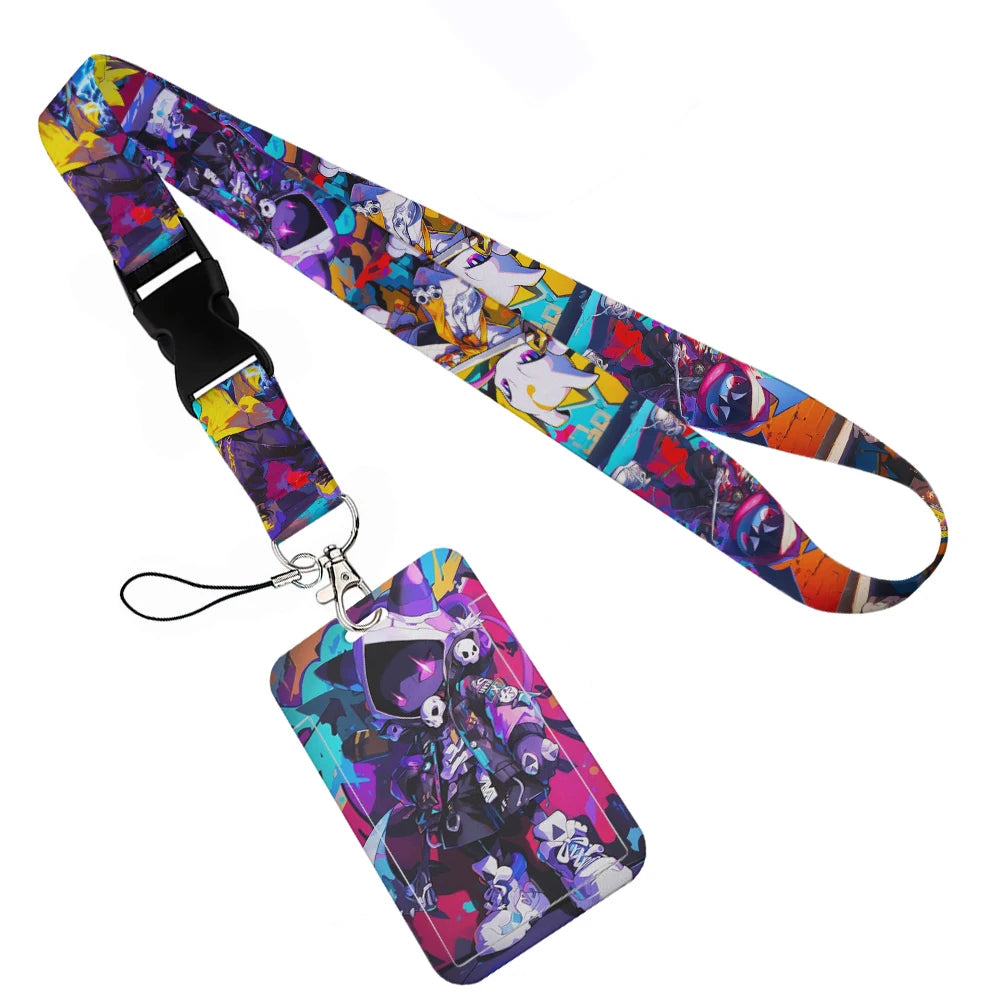 Anime Character Lanyard with Sliding Card Holder — Quick Release | Holds 2 Cards
