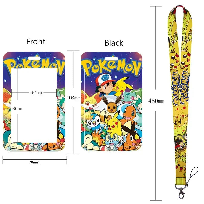 Anime Character Lanyard & Card Holder Set — Stained Glass Art Style | Multiple Variants