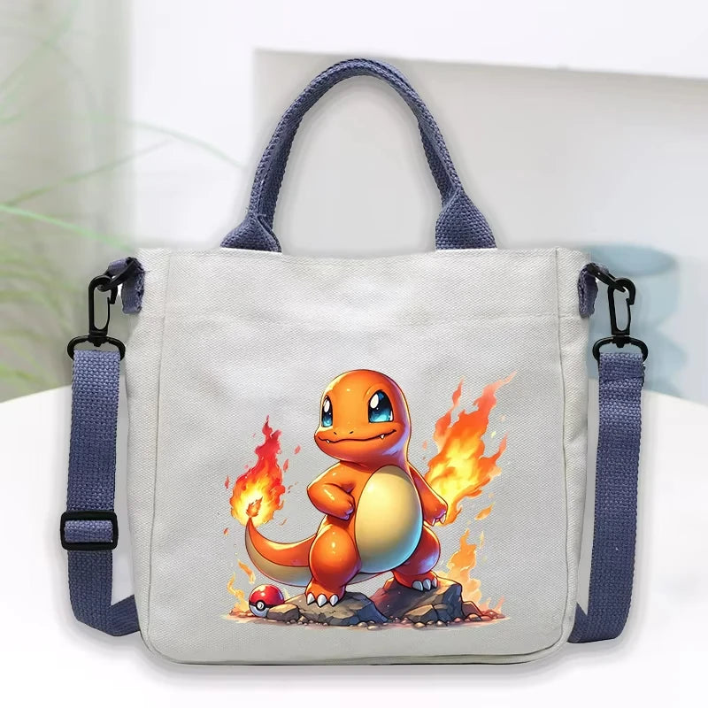 Kawaii Anime Character Canvas Tote Bag — Crossbody & Top Handle | Multiple Variants