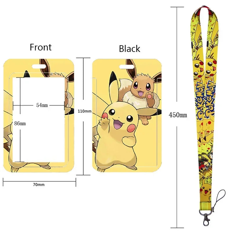 Anime Character Lanyard & Card Holder Set — Stained Glass Art Style | Multiple Variants