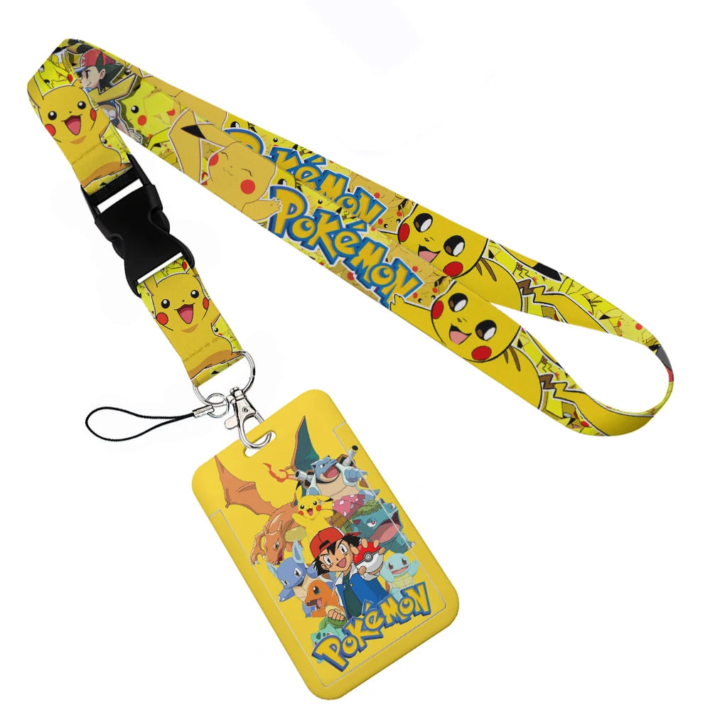 Anime Character Lanyard with Sliding Card Holder — Quick Release | Holds 2 Cards