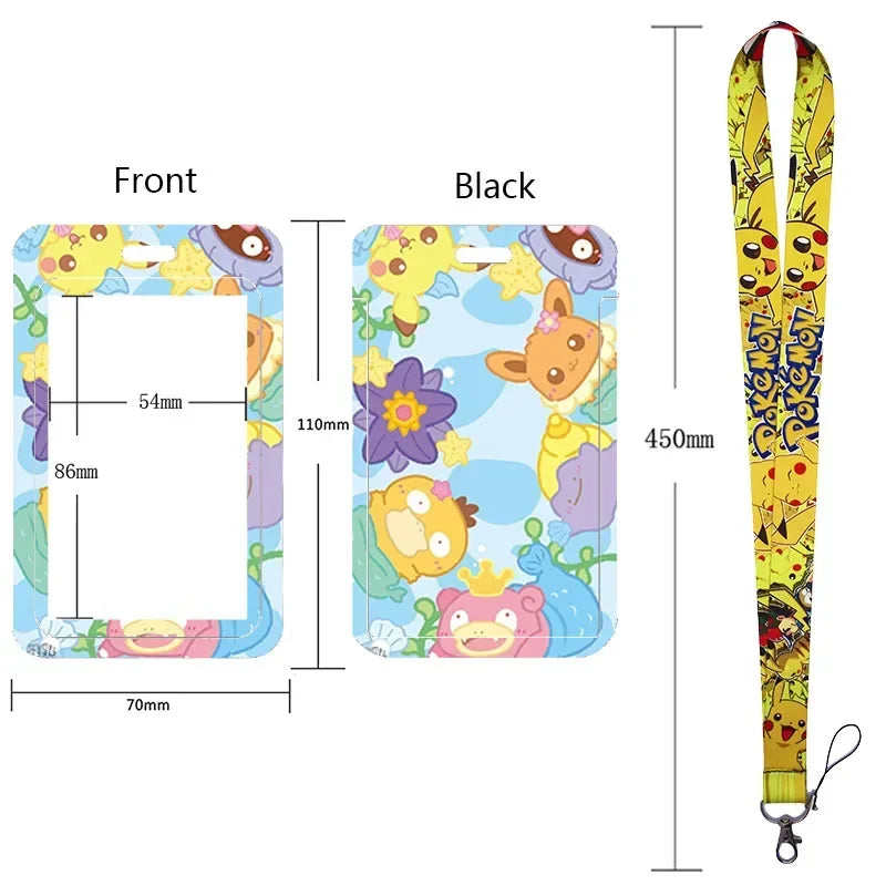 Anime Character Lanyard & Card Holder Set — Stained Glass Art Style | Multiple Variants