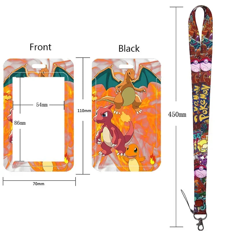 Anime Character Lanyard & Card Holder Set — Stained Glass Art Style | Multiple Variants