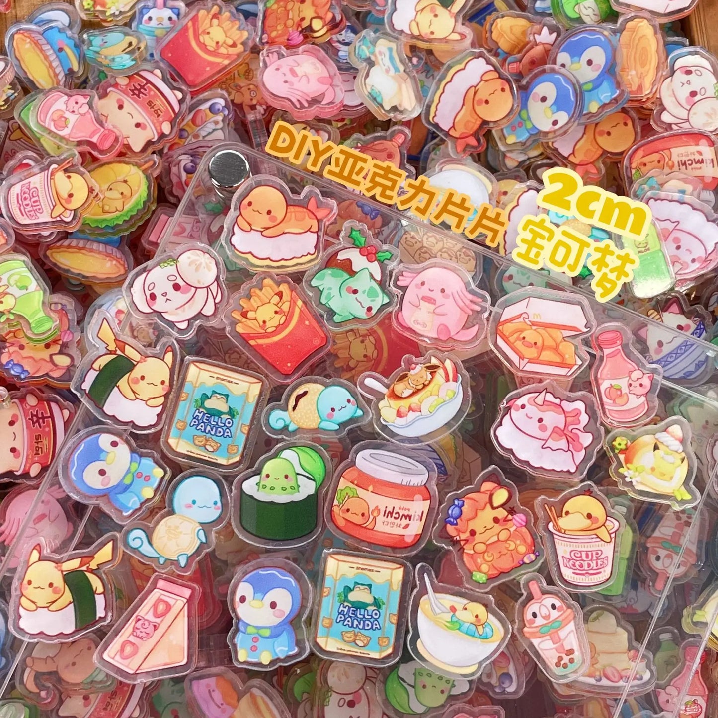 Kawaii Anime Character Acrylic Fridge Magnets — Double Sided Transparent