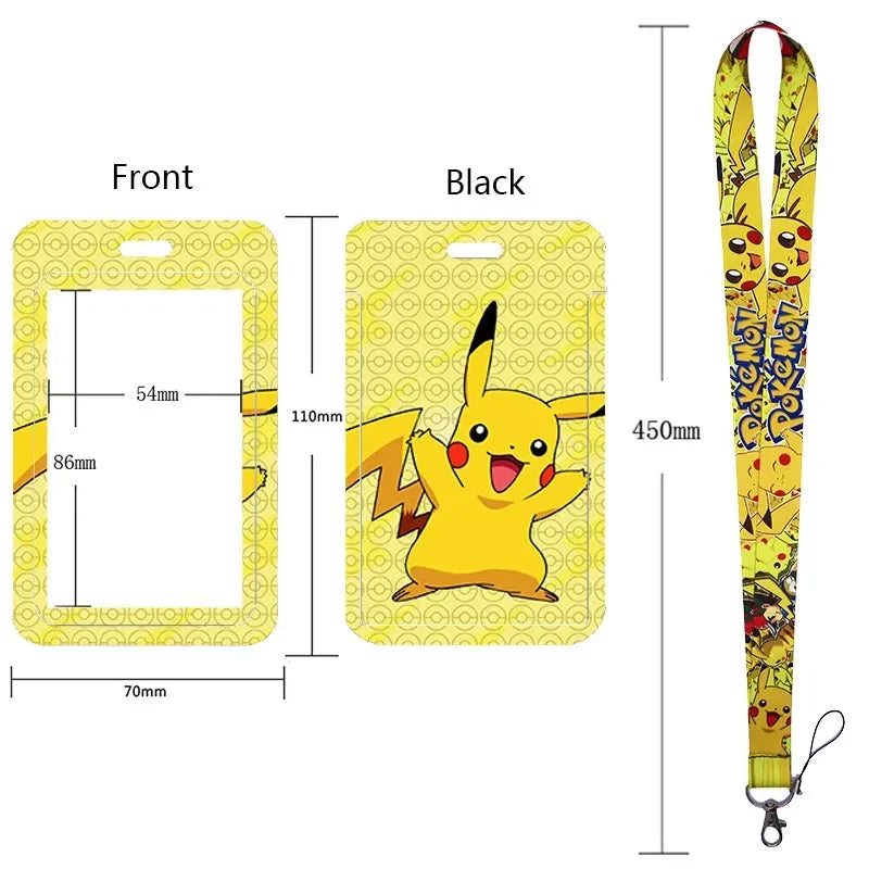 Anime Character Lanyard & Card Holder Set — Stained Glass Art Style | Multiple Variants