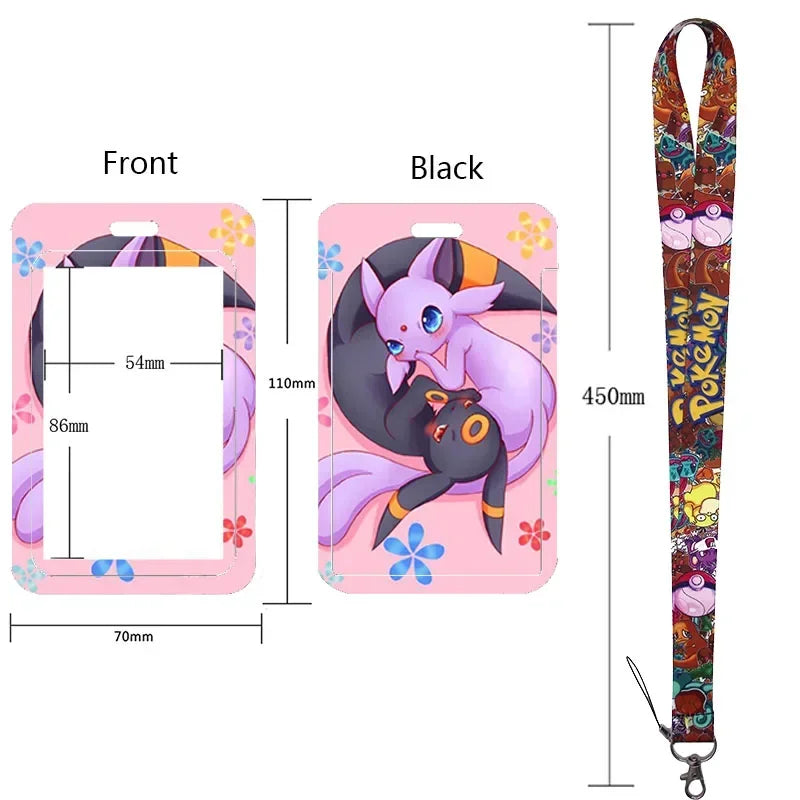 Anime Character Lanyard & Card Holder Set — Stained Glass Art Style | Multiple Variants
